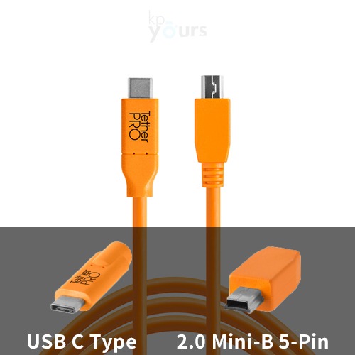(8C) 테더툴즈 USB-C to 2.0 Mini-B 5-Pin (4.6m)